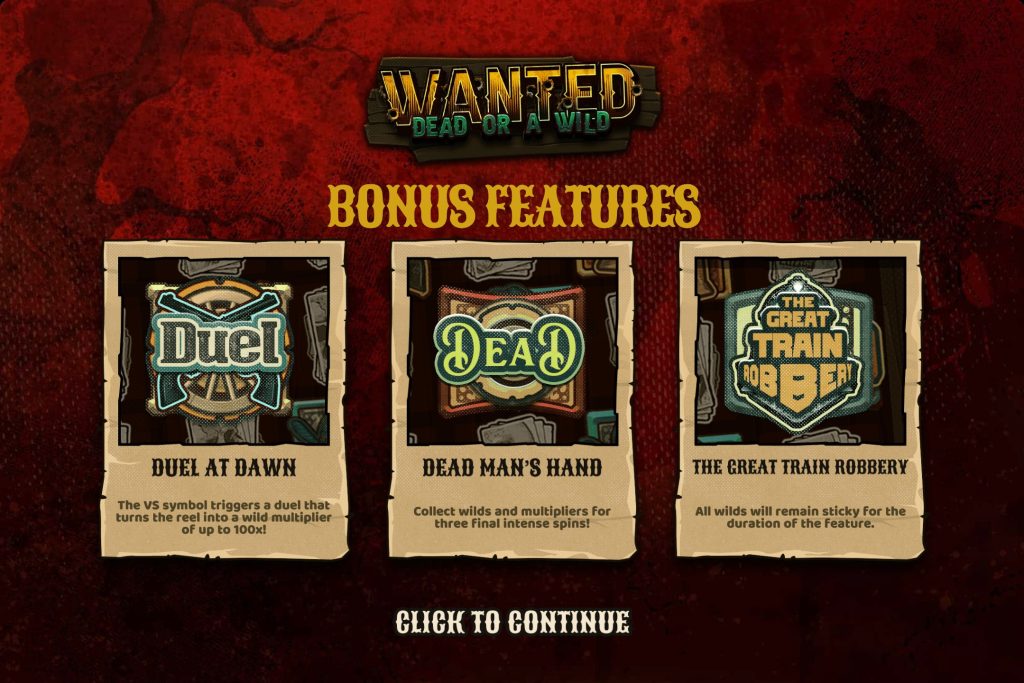 wanted dead or a wild bonus features page